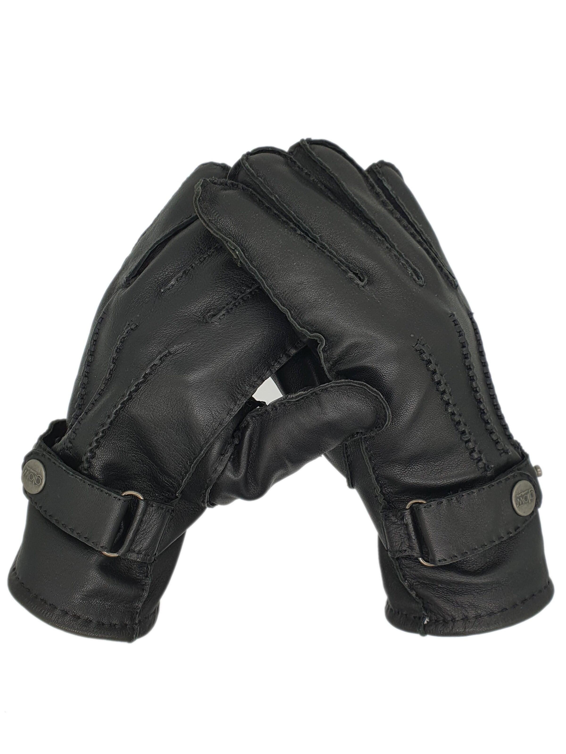 Glow Hamburg Fingerhandschuhe 'FW01-01XX-1'‌‌‌‌ in Schwarz: Vorderseite