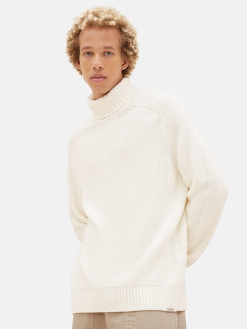 TOM TAILOR DENIM Sweater in White