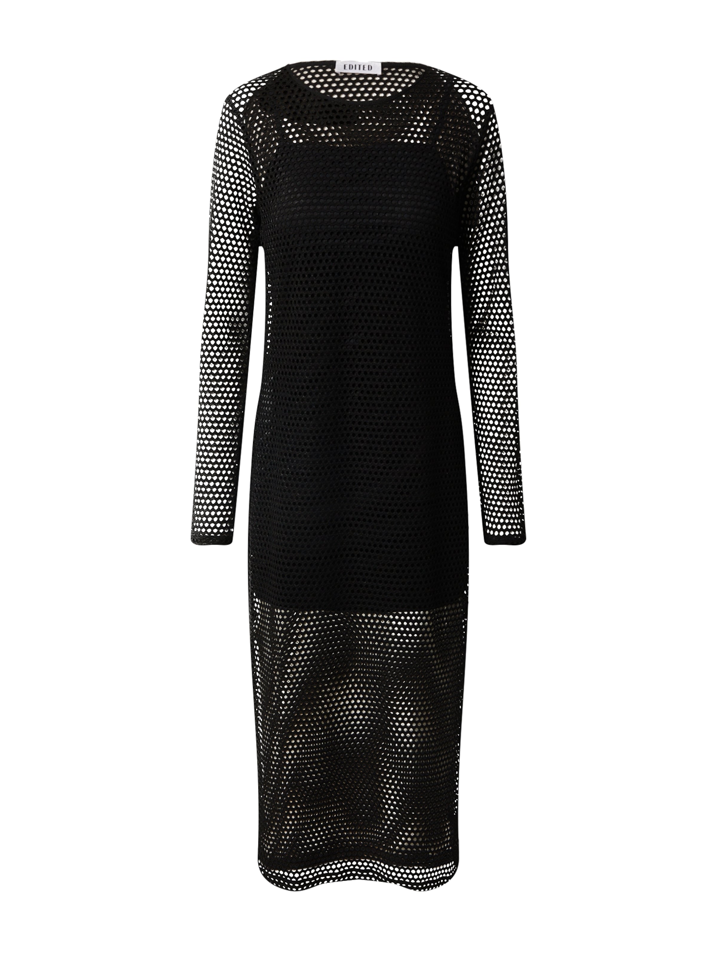 EDITED Kootud kleit 'Zuleika', värv must: eest vaates