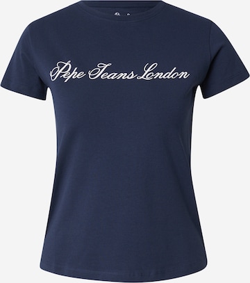 Tricou de la Pepe Jeans pe albastru: față
