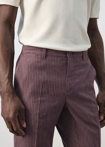 MANGO MAN Slim fit Pleated Pants 'Rainier' in Purple