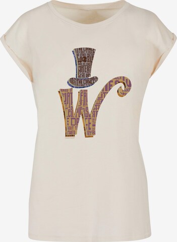 ABSOLUTE CULT Shirt ' Willy Wonka' in Beige: predná strana