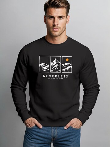 Neverless Sweatshirt 'Berg' in Black: front