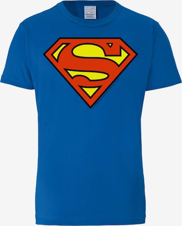 LOGOSHIRT T-Shirt 'DC - Superman Logo Clean' in Blau: Vorderseite