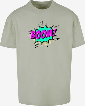 Merchcode Shirt 'Boom Comic' in Groen: voorkant