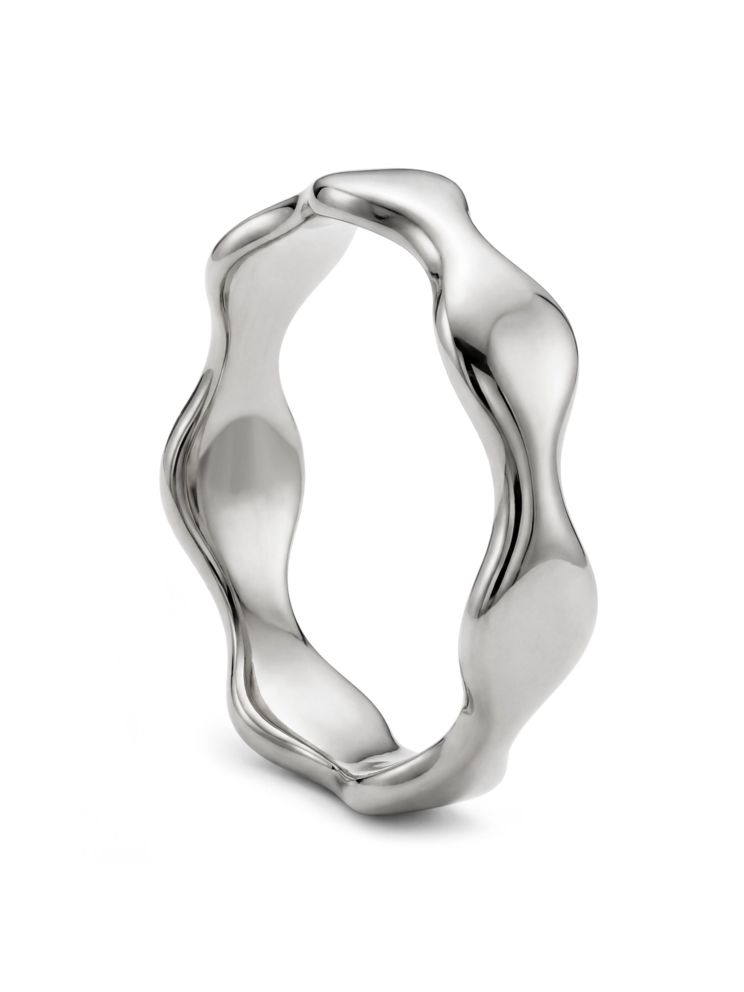 Sidegren Ring 'Molten' in Silver: front