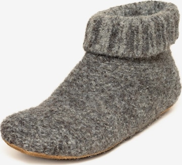 Gottstein Slippers 'Hüttenschuhe Knit Boot' in Brown: front