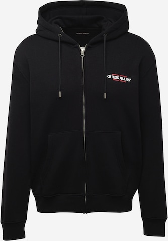 GUESS JEANS Sweatjacke in Schwarz: Vorderseite