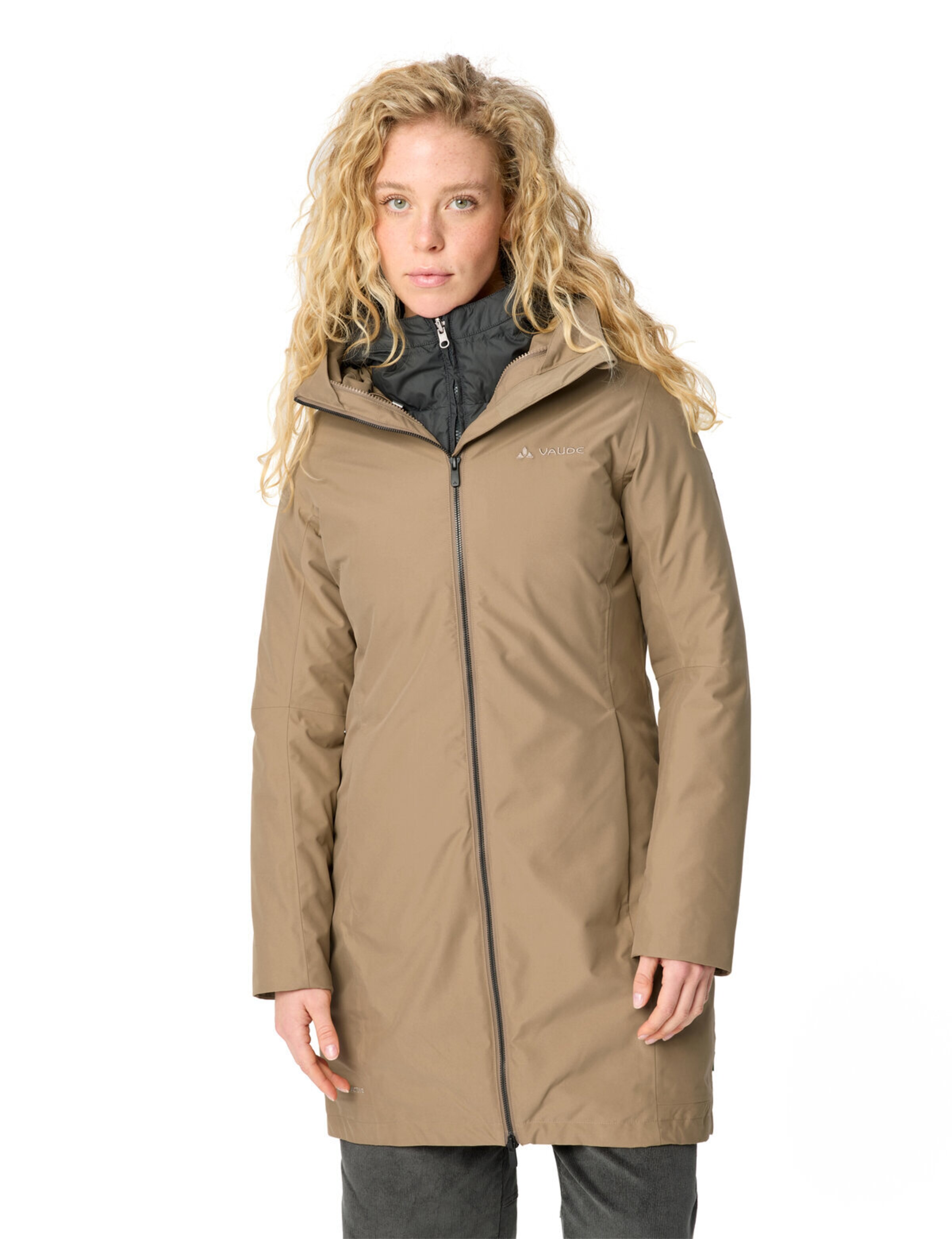 VAUDE Outdoormantel 'Annecy III' in Beige: voorkant