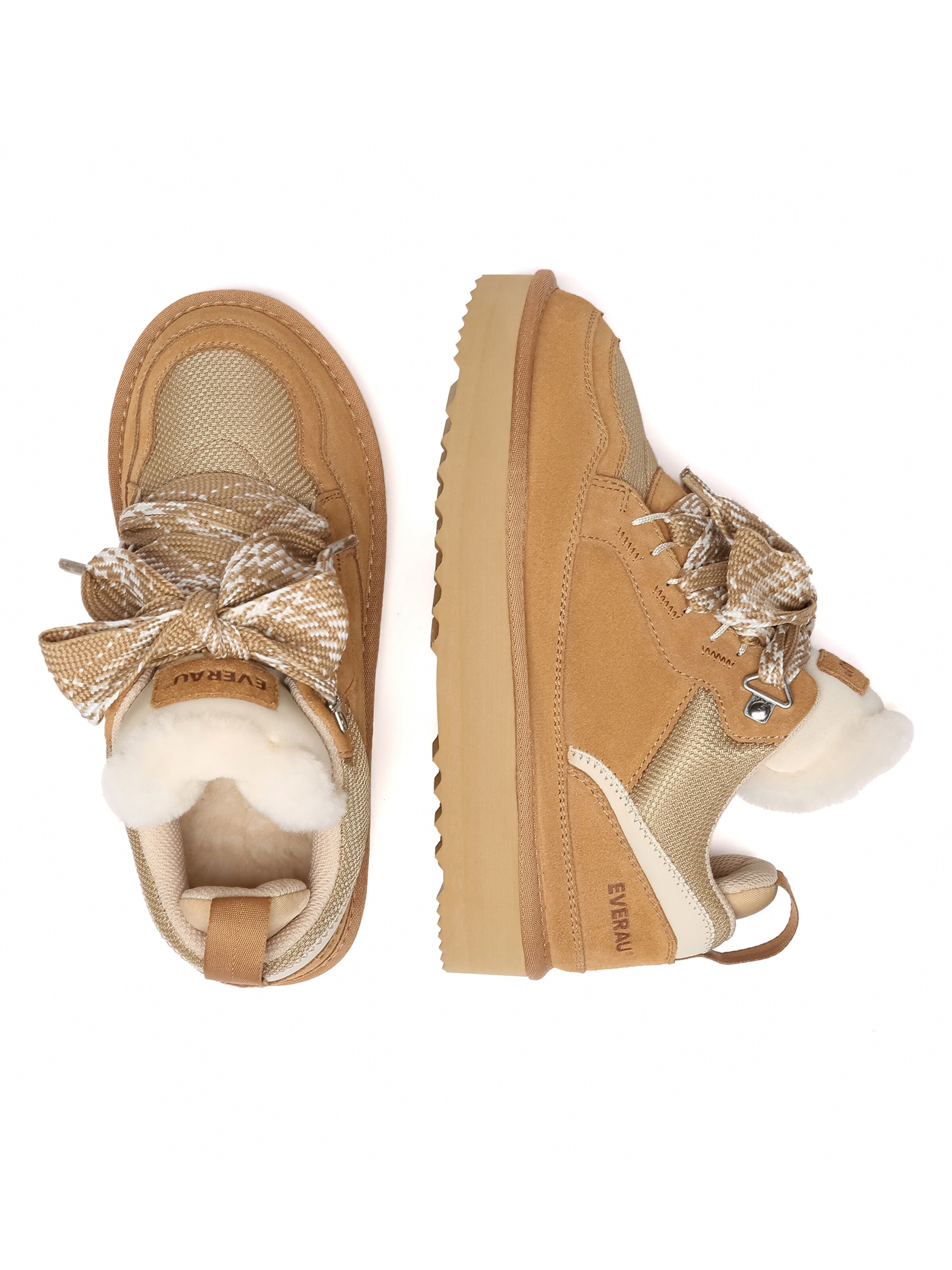 Everau Matalavartiset tennarit 'Marbled' värissä ruskea