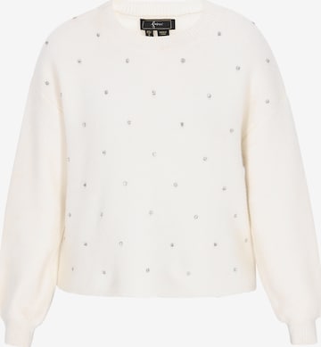 Pullover di faina in bianco: frontale