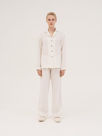 AmourLinen Pyjama 'Nightly' in Wit