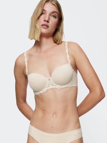 TRIUMPH Triangel Bügel-BH ' Wild Azalea Florale ' in Beige: Vorderseite