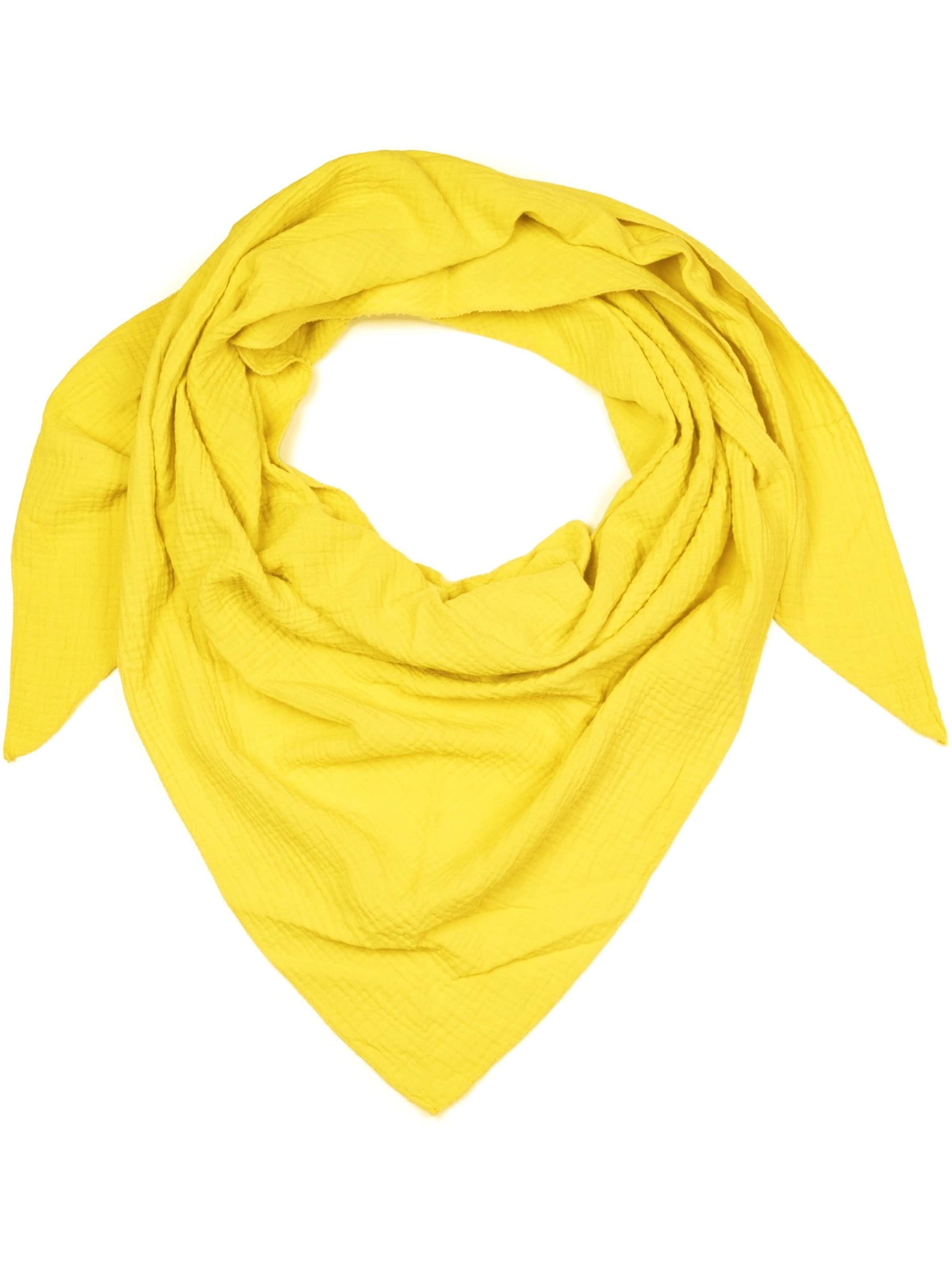 styleBREAKER Tuch 'Musselin Dreiecktuch Einfarbig'‌‌‌‌‌‌‌ in gelb, Produktansicht
