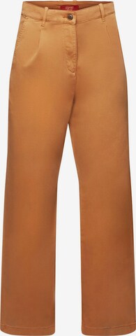 ESPRIT Wide leg Pleat-Front Pants in Brown: front