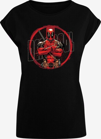 Maglietta 'Deadpool - Splatter Posed' di ABSOLUTE CULT in nero: frontale