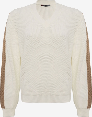 Pull-over CIPO & BAXX en blanc : devant