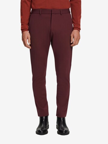 ESPRIT Slim fit Chino trousers in Red: front