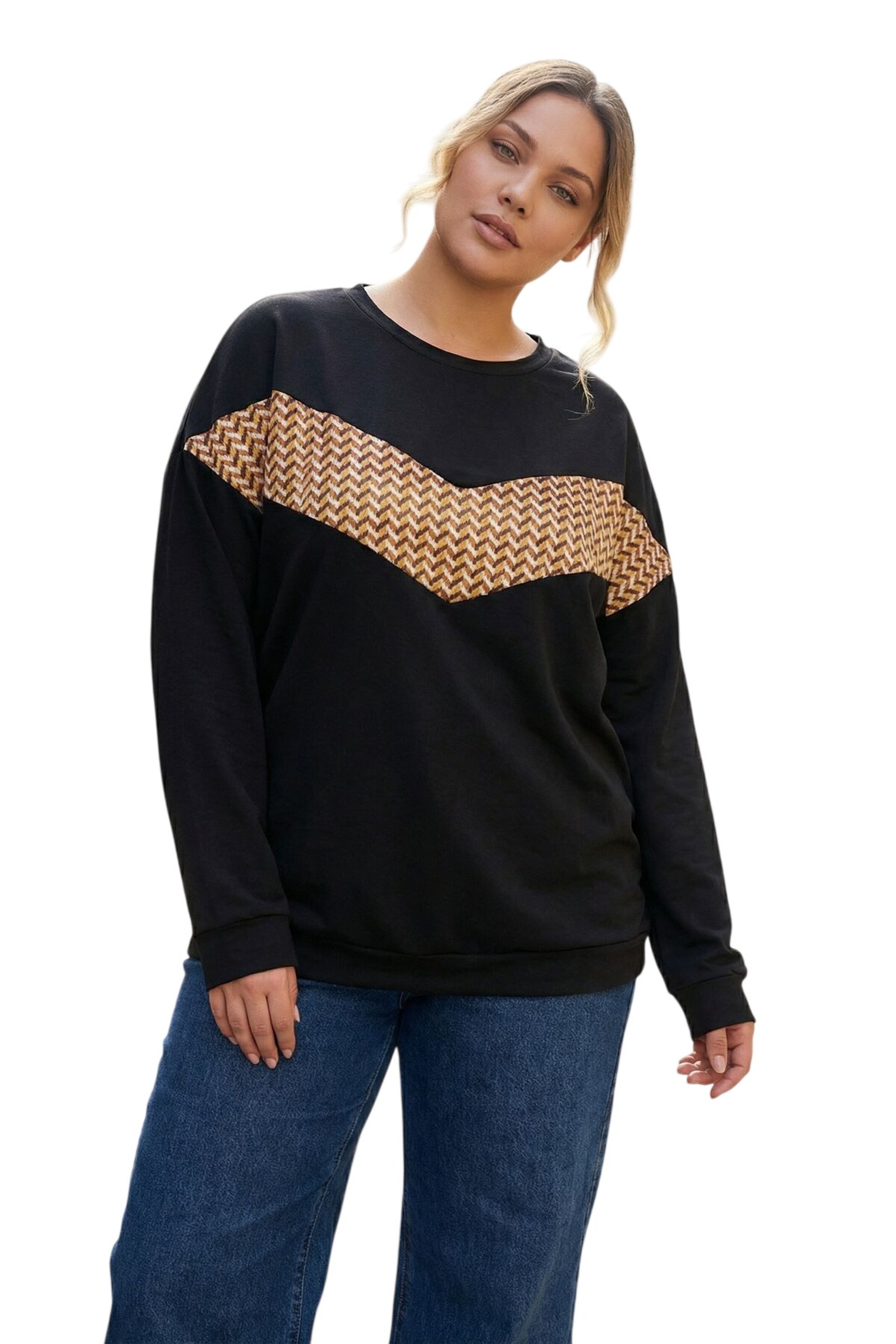Sweat-shirt Stil Diva en noir