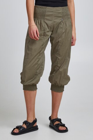 PULZ Jeans Tapered Harem Pants 'JILL' in Green: front