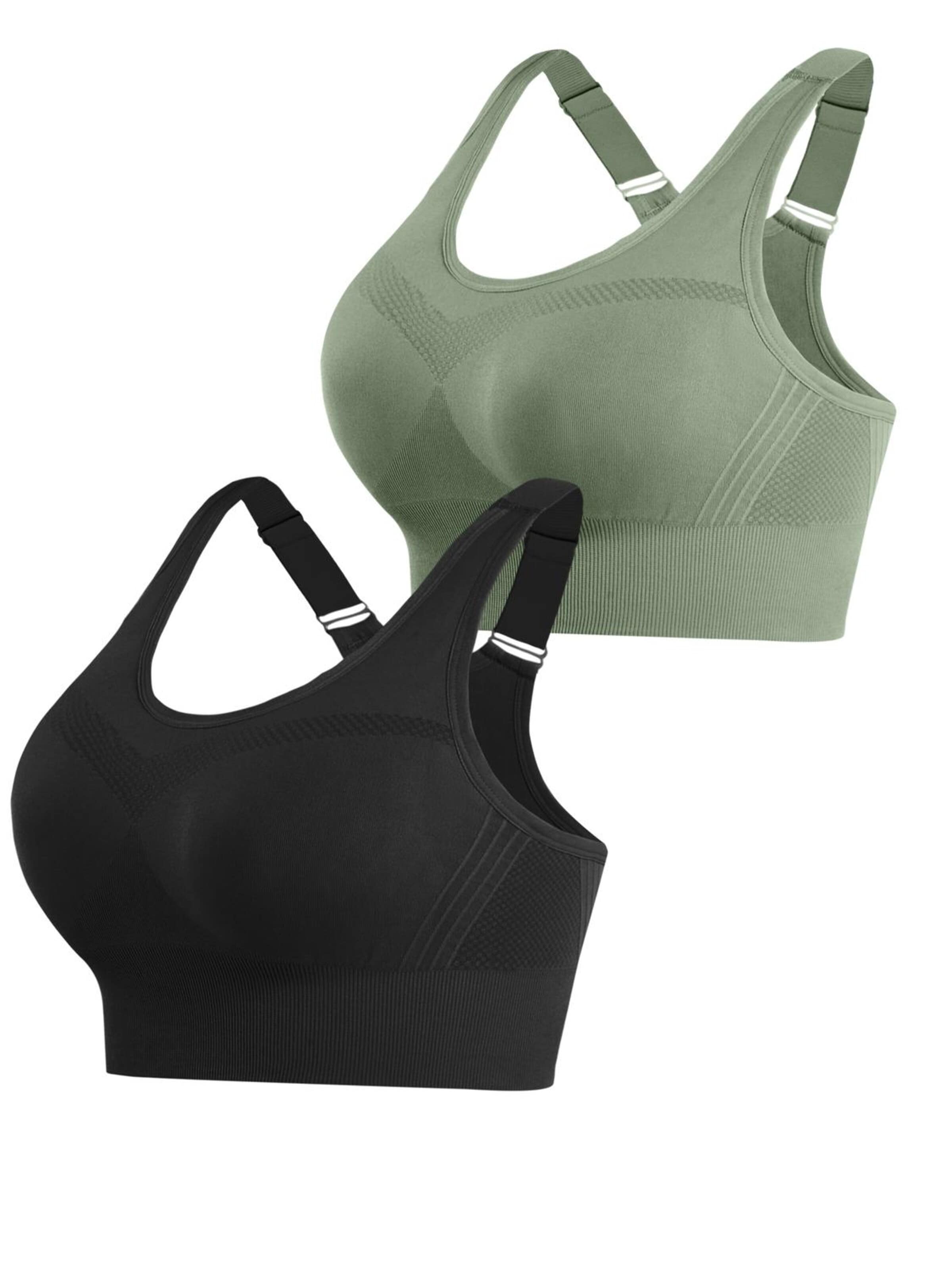 AOTTORI Bralette Sports Bra in Green: front