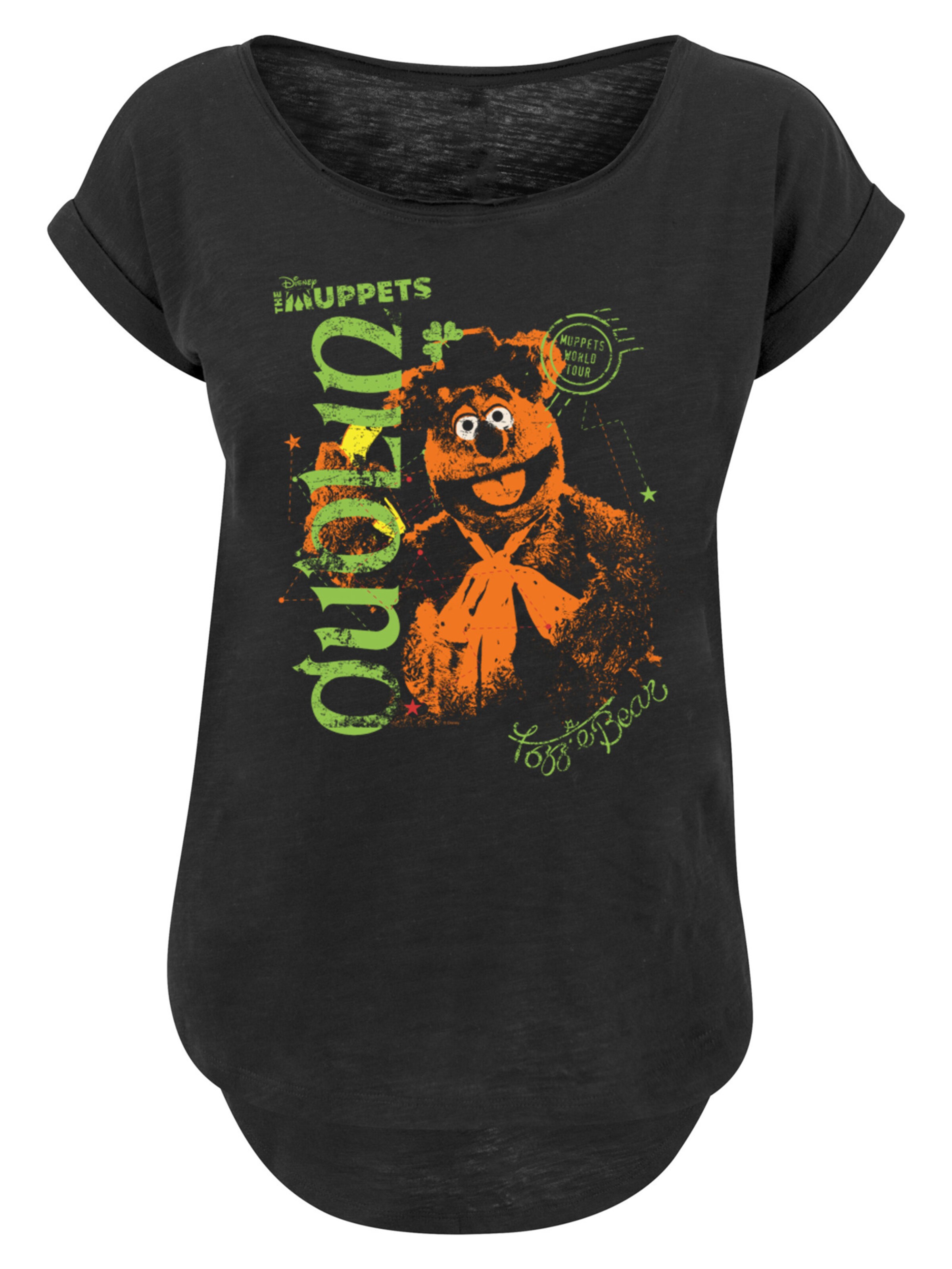 F4NT4STIC T-Shirt 'Disney Die Muppets Fozzie Bear In Dublin' in Schwarz: Vorderseite