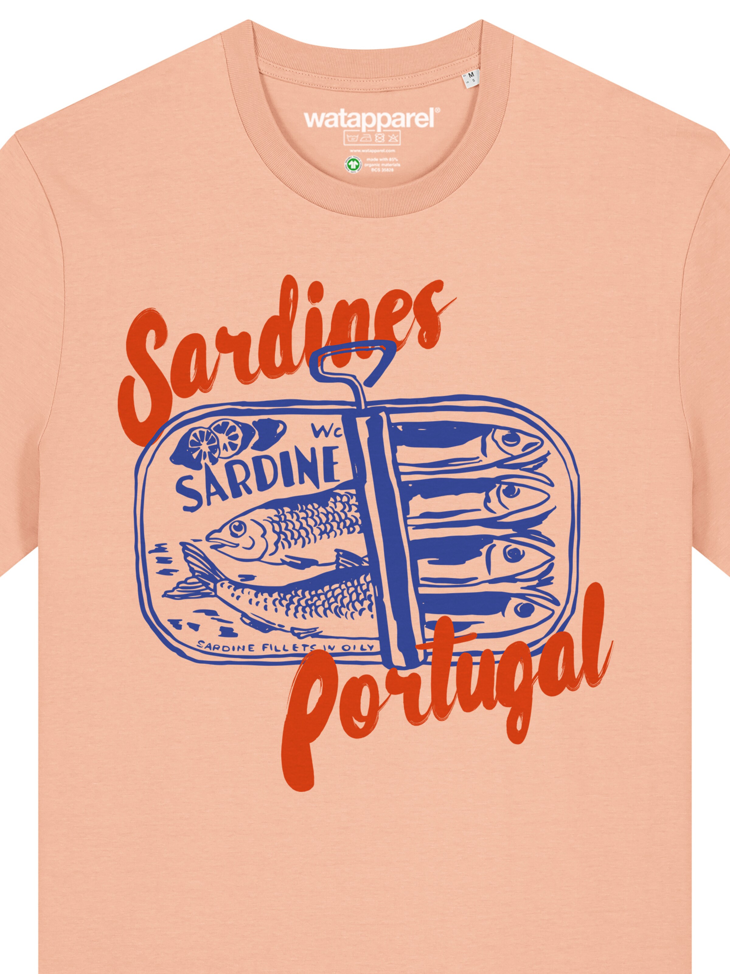 Maglietta 'Sardines Portugal' di Watapparel in arancione