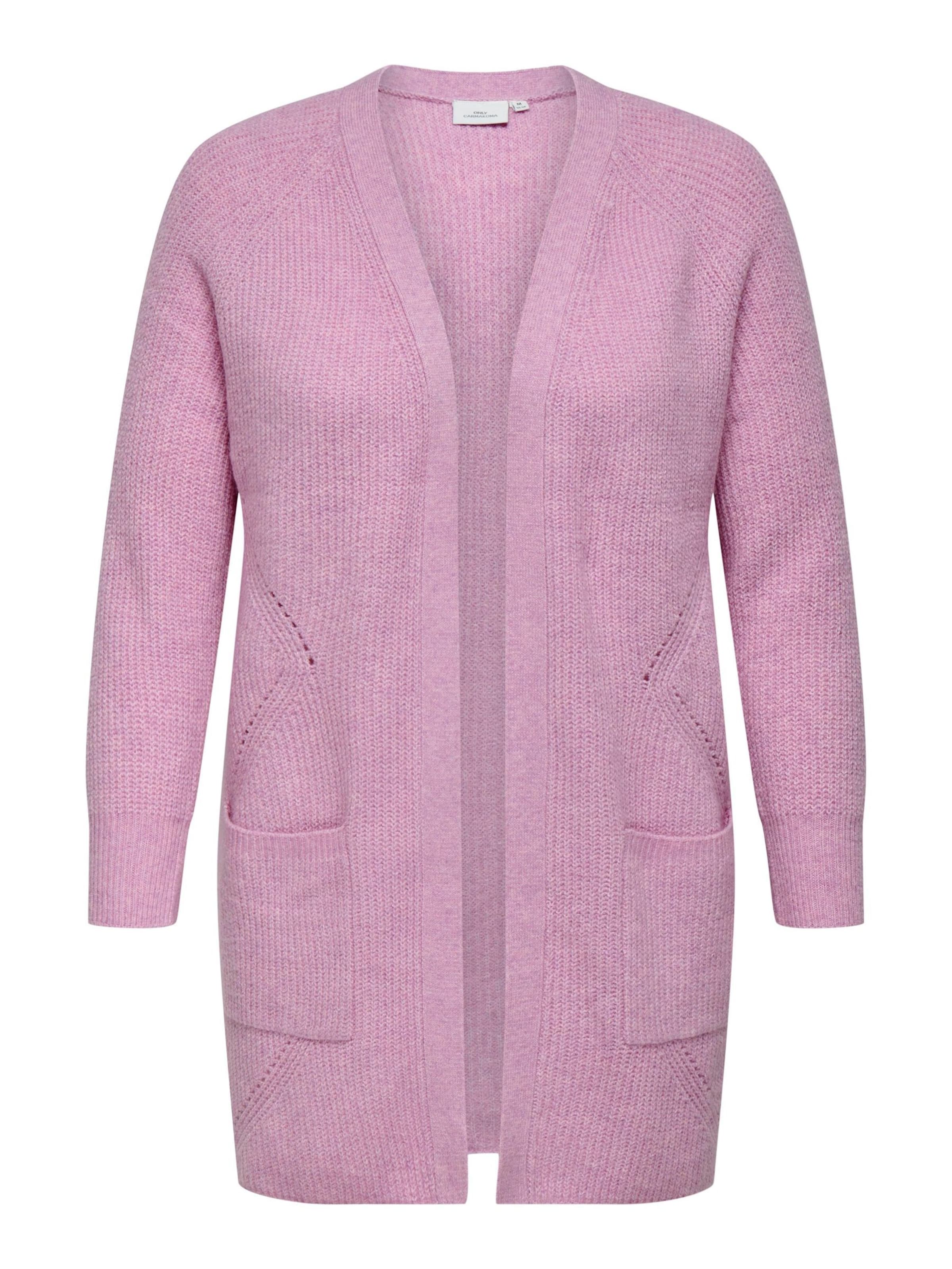 ONLY Carmakoma Knit Cardigan 'CARWhitney' in Pink: front