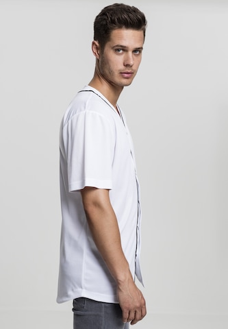 Coupe regular Chemise 'Baseball' Urban Classics en blanc