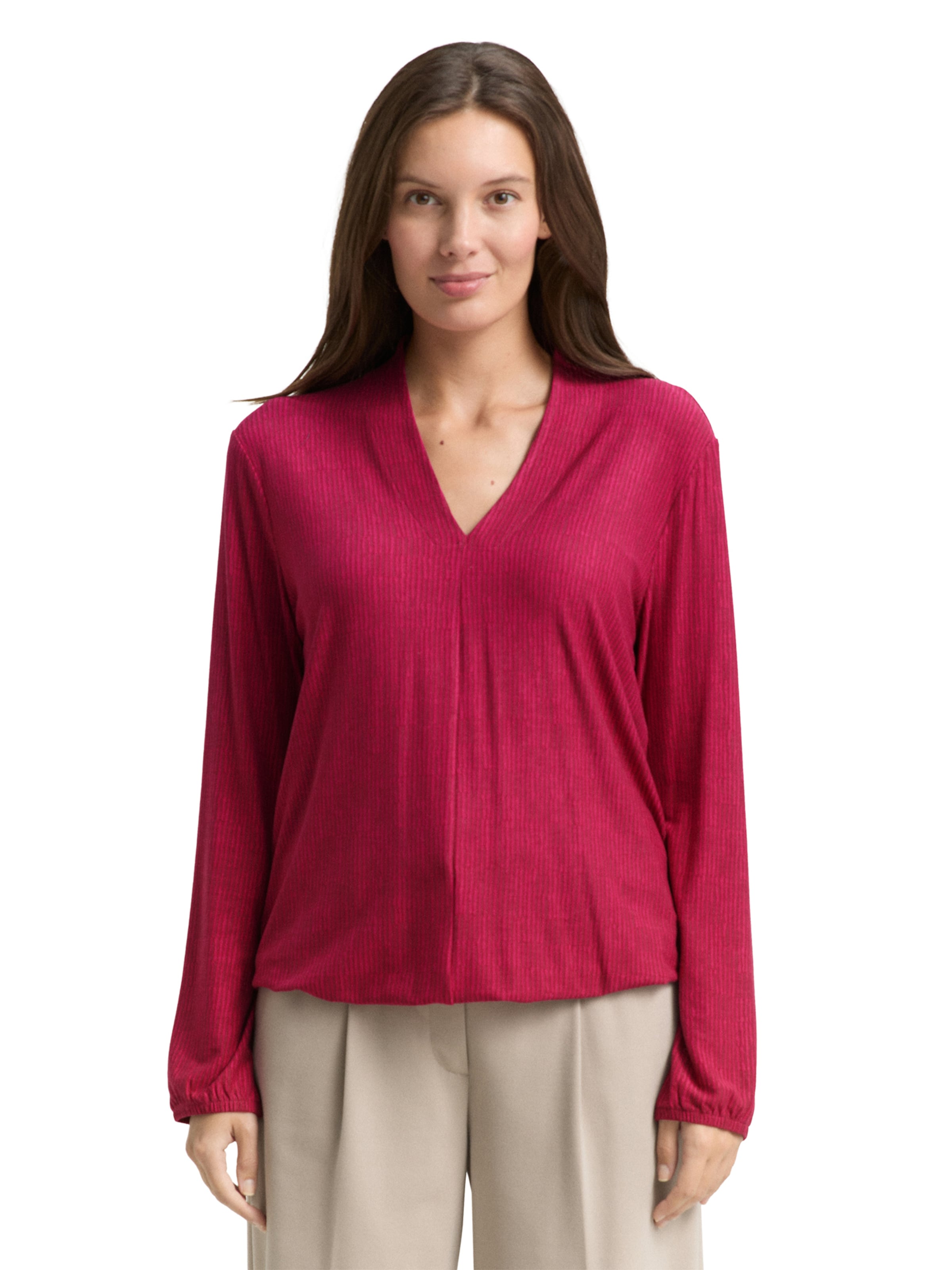 TOM TAILOR - Camisa em vermelho: frente