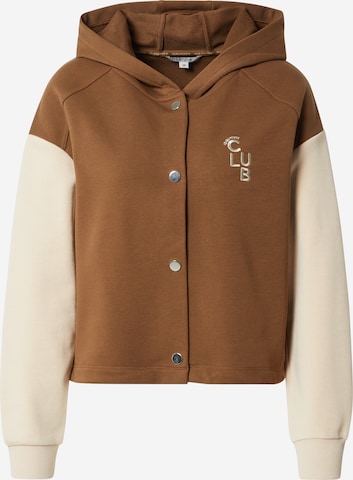 comma casual identity Zip-Up Hoodie in Brown: front