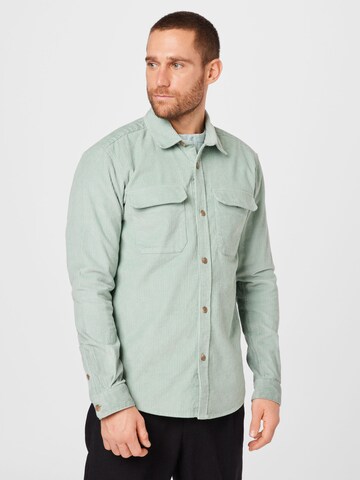 Coupe regular Chemise TOM TAILOR DENIM en vert : devant