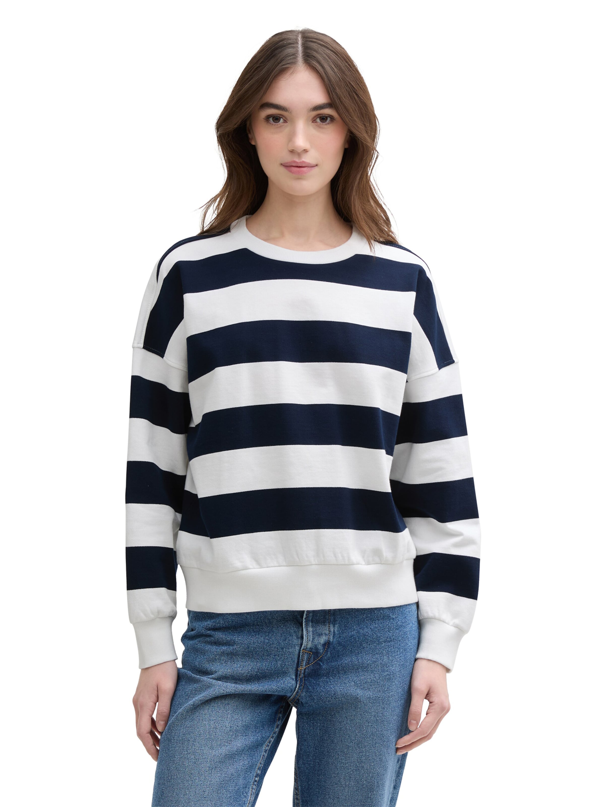 TOM TAILOR DENIM Sweatshirt in Blauw: voorkant