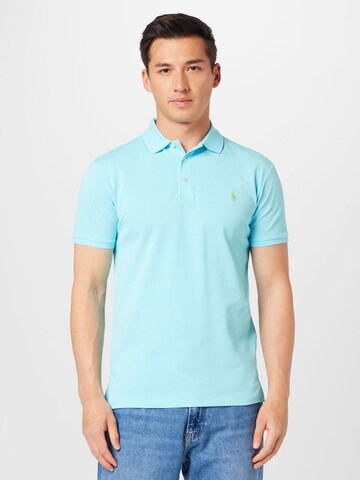 Slim fit Tricou de la Polo Ralph Lauren pe albastru: față