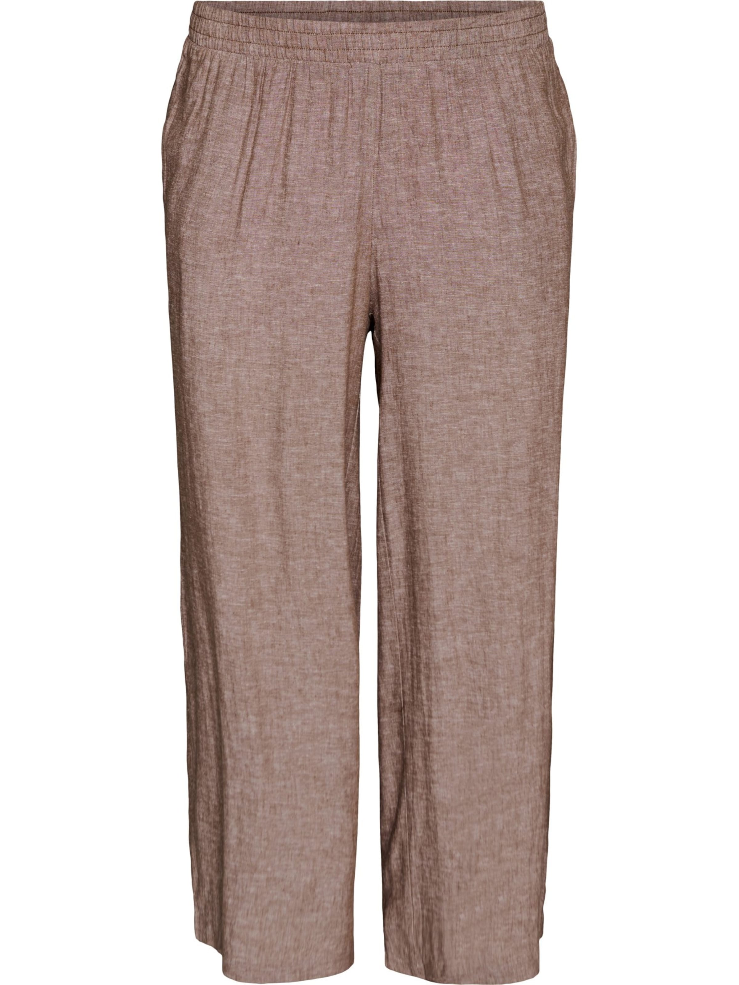 Zizzi Loosefit Broek in Bruin: voorkant