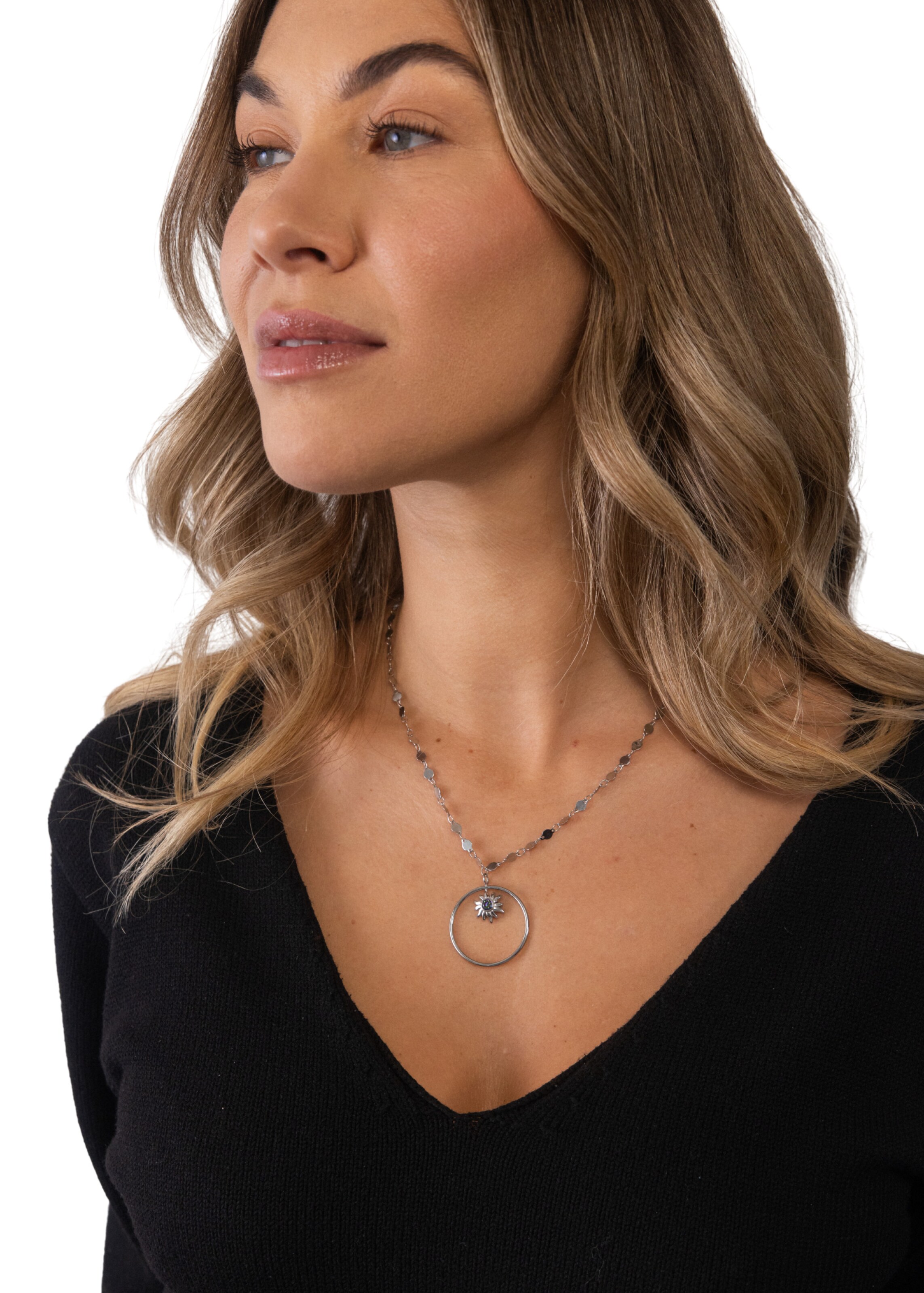 PURELEI Necklace 'Luana Sun' in Silver: front