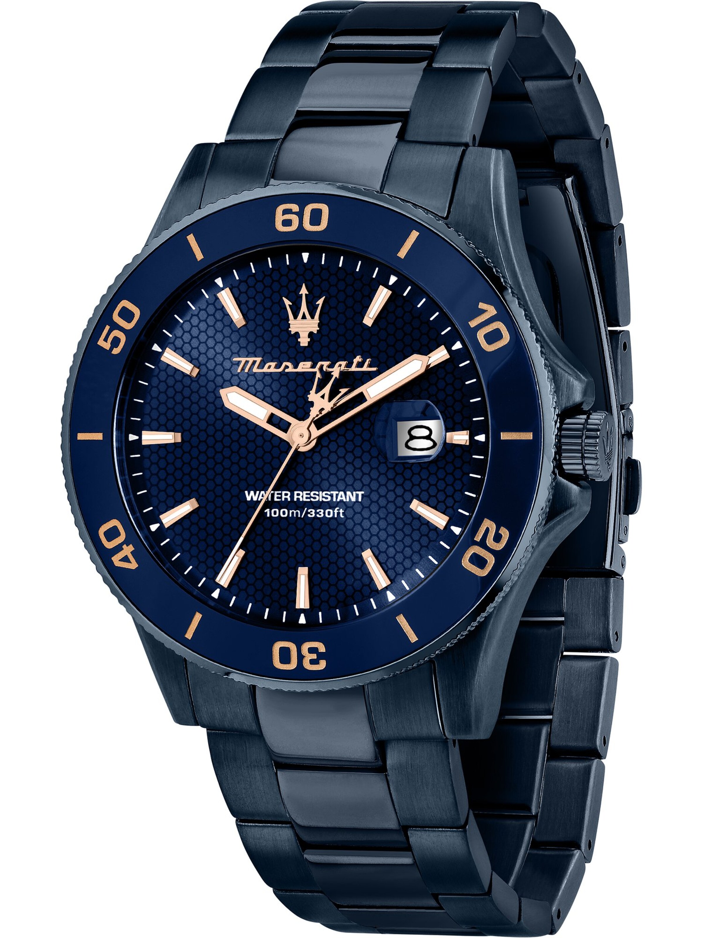 Maserati Uhr in Blau: Vorderseite