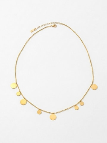 DNSK Copenhagen Necklace 'NORA Waterproof 18K Gold Plating Long Necklace – Brushed Stainless Steel' in Gold: front