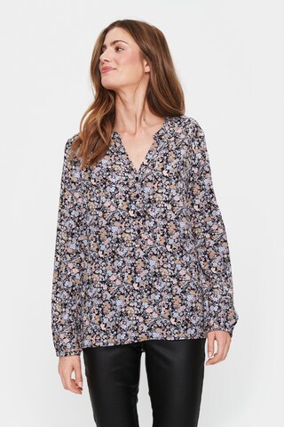 SAINT TROPEZ Blouse 'Eda' in Zwart: voorkant