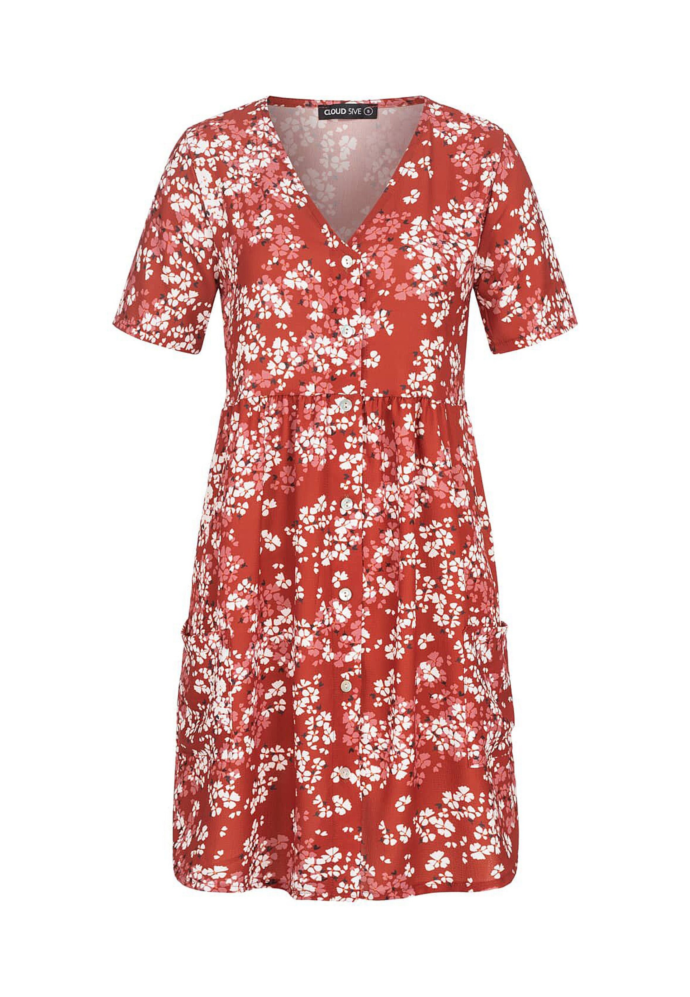 Cloud5ive Kleid in Rot: Vorderseite