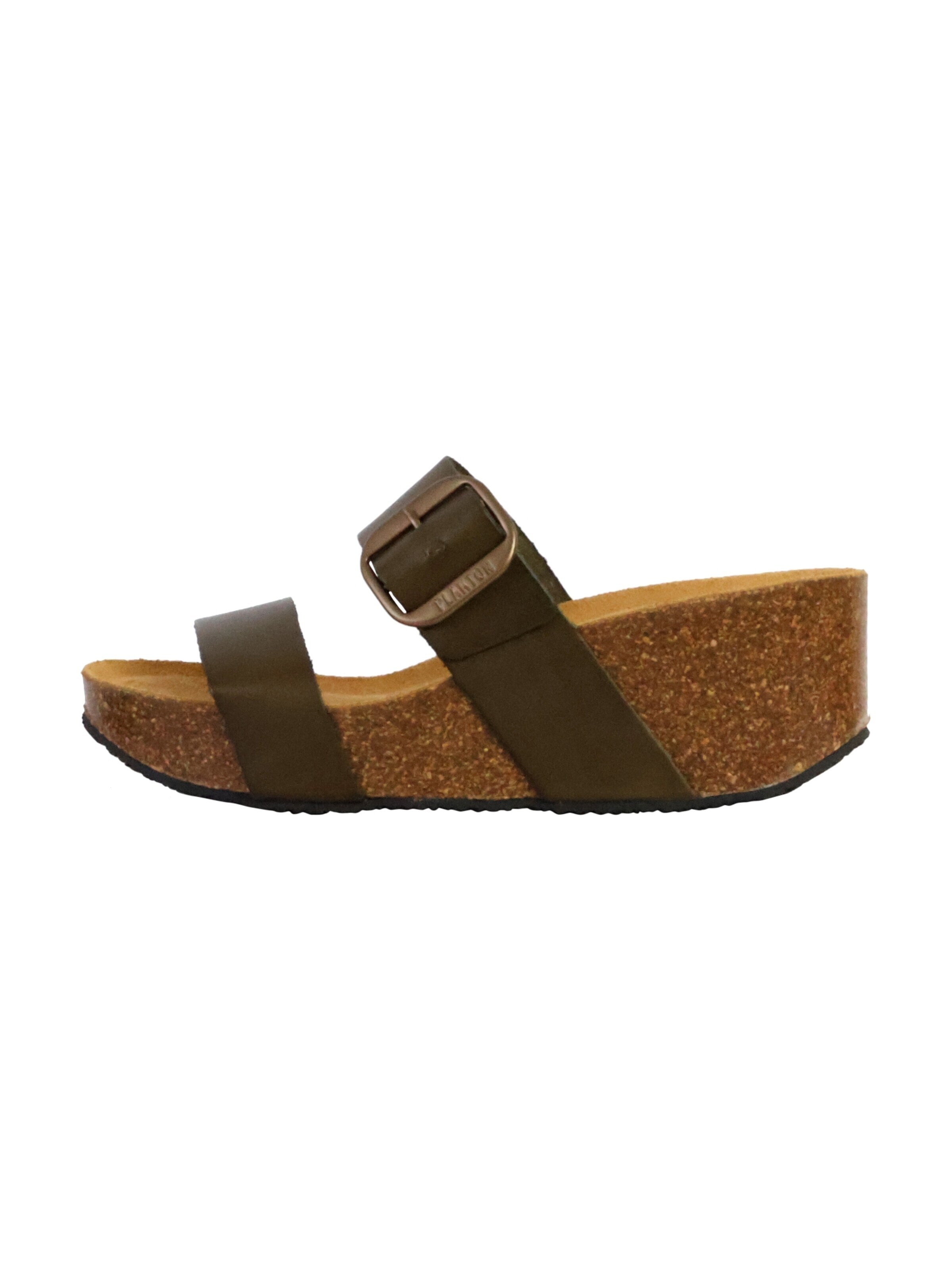 Mule 'So Rock Keilabsatz-Pantoletten aus Leder' Plakton en vert : devant