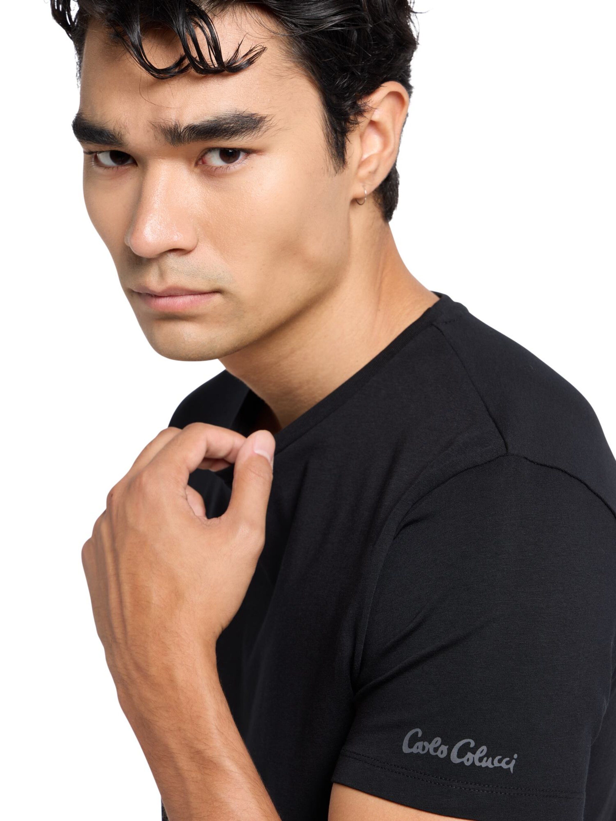 Carlo Colucci T-Shirt 'Cavallaro' in Schwarz