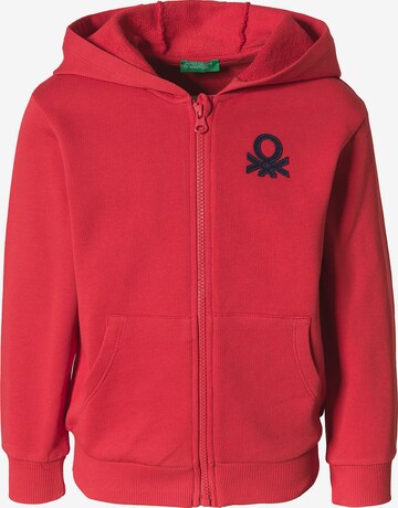 UNITED COLORS OF BENETTON Zip-Up Hoodie in Red