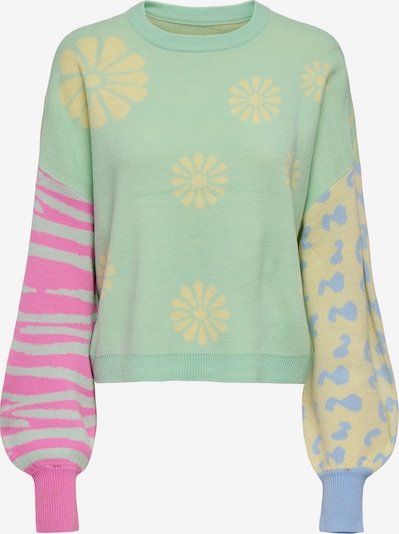 Megztinis 'ONLBETTY' iš ONLY, spalva – šviesiai mėlyna / geltona / šviesiai žalia / rožių spalva, Prekių apžvalga
