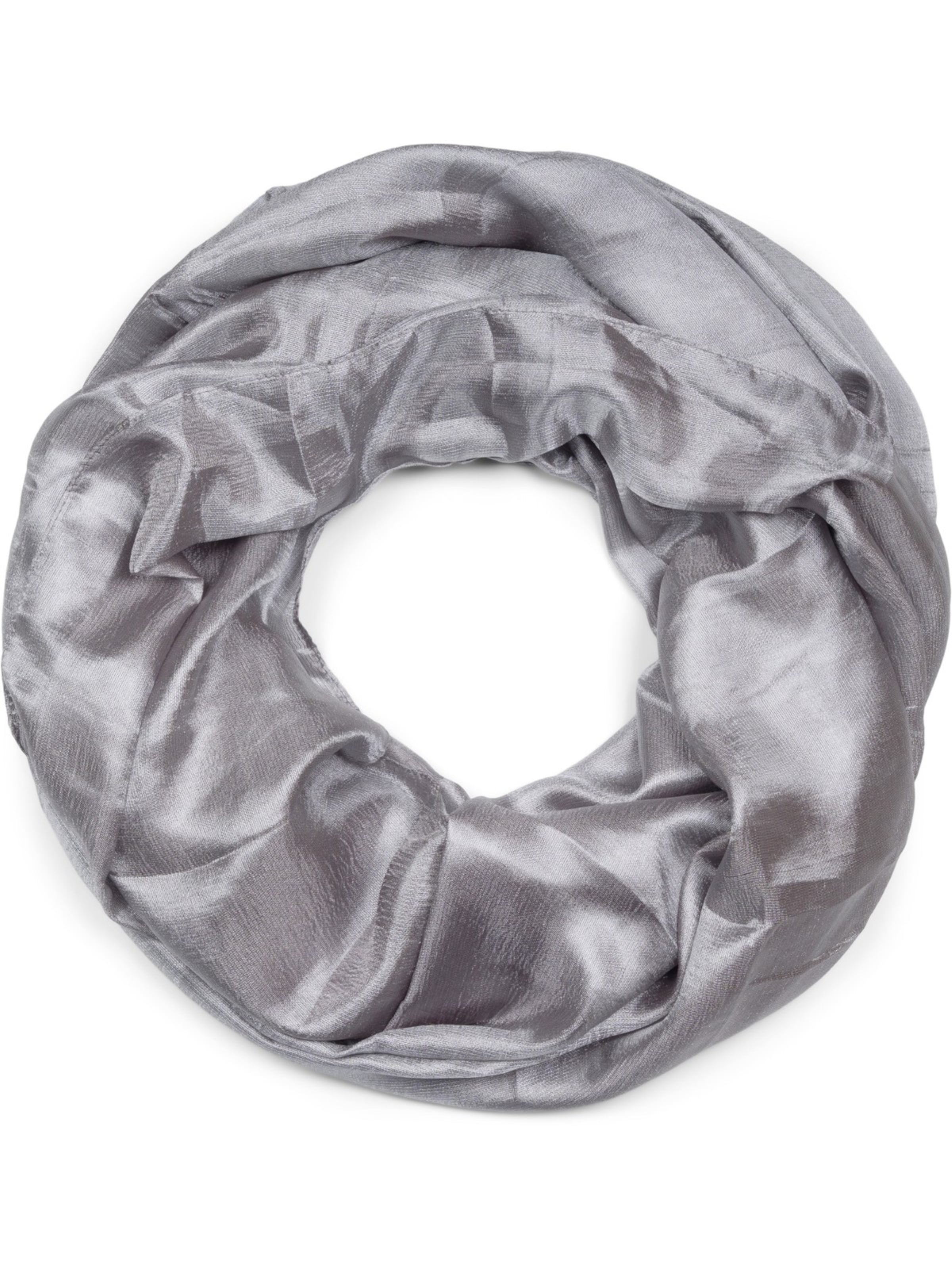 styleBREAKER Schlauchschal 'Seidiger Einfarbiger Loop'‌‌‌‌‌‌‌ in Silber: Vorderseite