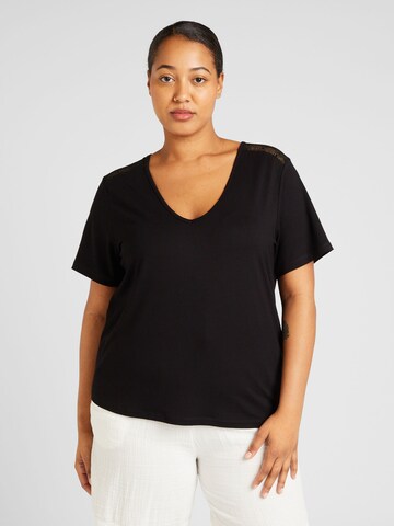 ABOUT YOU Curvy Shirt 'Charlotte' in Zwart: voorkant