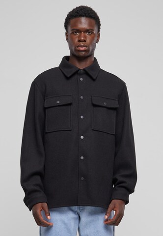 Urban Classics Comfort Fit Φθινοπωρινό και ανοιξιάτικο μπουφάν σε μαύρο: μπροστά