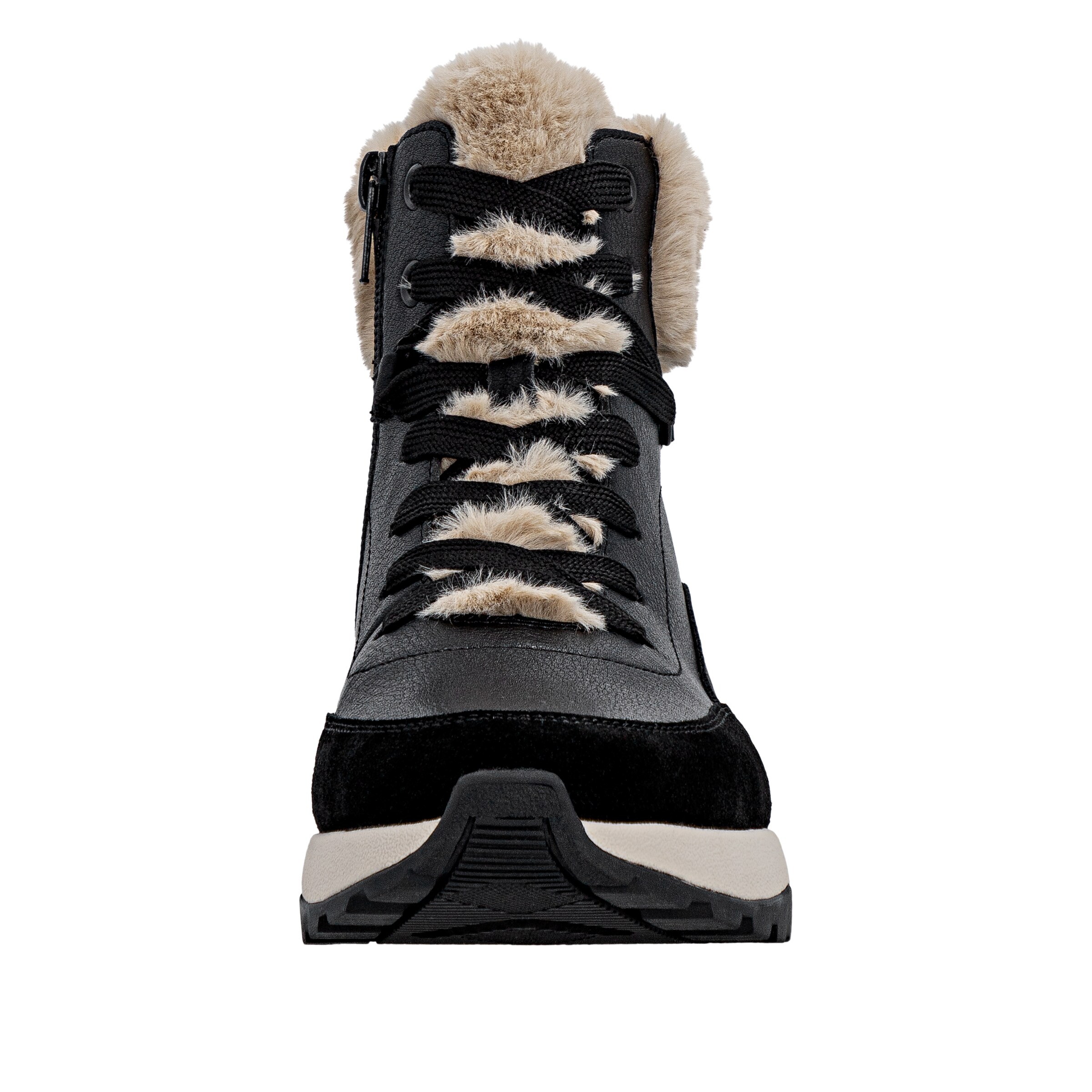 Rieker Lace-Up Ankle Boots in Black