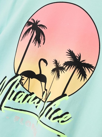 Tricou 'MIAMI VICE' de la NAME IT pe albastru