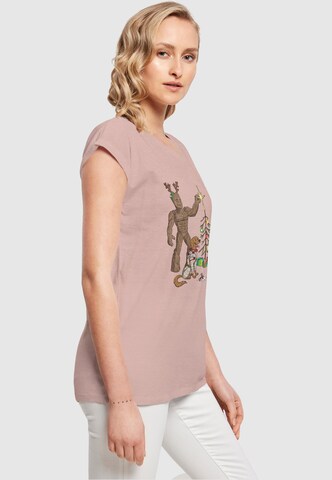 ABSOLUTE CULT Shirt 'Guardians Of The Galaxy - Holiday Festive Group' in Pink